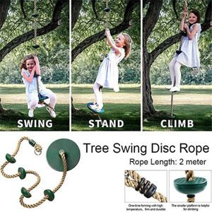 1 Jeu Corde descalade /à Disque Swing Rope Accessoires pour terrains de Jeux ext/érieurs Y Compris Mousqueton pour Aire de Jeux ext/érieure darbre pour Enfants
