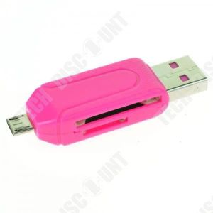 LECTEUR DE CARTE EXT. TD® Clé USB 2.0 + TF-Micro SD-SD à Micro USB OTG L