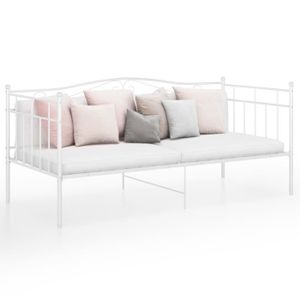 STRUCTURE DE LIT Cadre de canapé-lit - VBESTLIFE -  blanc métal 90x