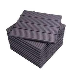 DALLE - PIED DE PARASOL Dalle de terrasse en composite bois-plastique - WOLTU - Gris - 30x30 cm - 11 pièces