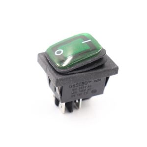 INTERRUPTEUR 4pin LED green-12v -Interrupteur électrique à bascule,étanche et résistant à l'huile,KCD4,4 pieds,2 fichiers,rouge,vert,avec