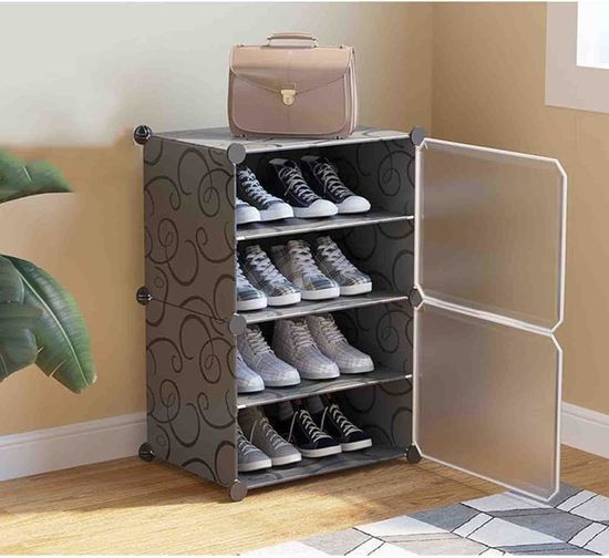 Rack à Chaussures Métal 3 étages – Dimensions 30x92x55 Cm, Capacité 16 Paires | Rangement Empilable Pour Entrée, Placard - 5