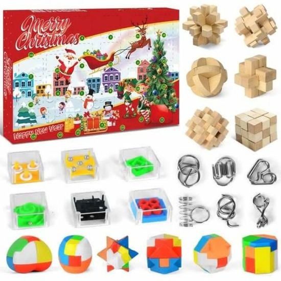 Ucouper Calendrier De LAvent 2023 Casse Tete En Métal, 24pcs Jouet Puzzle 3d Education Intellectuel Cadeau Noel Surprise Pou Amz