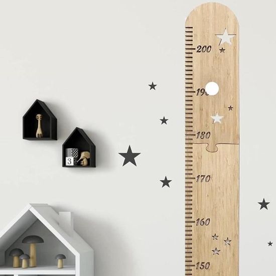 ROBA Toise Bébé en Bois Little Stars - Motif Étoile - Échelle jusqu'à ROBA Toise Bébé en Bois Little Stars - Motif Étoile - Échelle jusqu'à