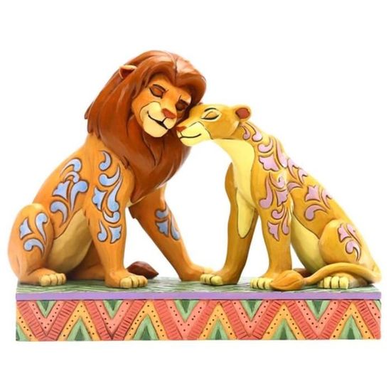 Figurine - Disney - Le Roi Lion - Simba et Nala - Jaune Orange Marron