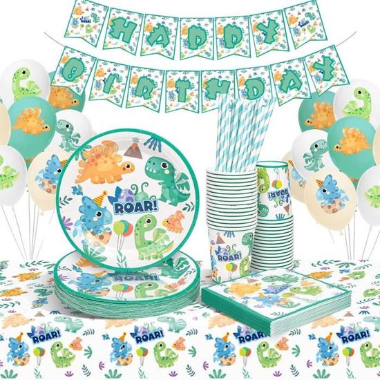 Lot De 50 Vaisselle De Fête D'Anniversaire Pour 10 Invités - Motif