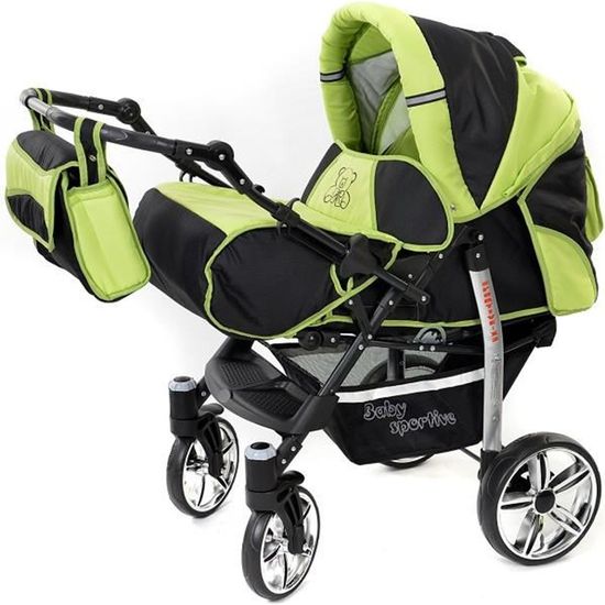 Poussette sales trio verte