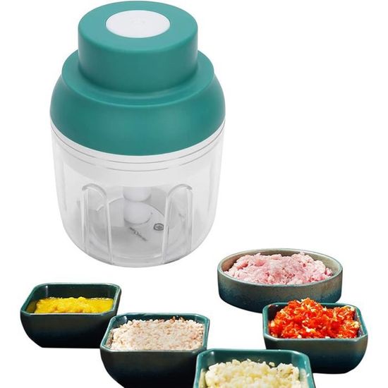 Mini Hachoir à Ail électrique USB Rechargeable - 250 Ml, Coupe Rapide, Facile à Nettoyer - Pour Ail, Oignon, Herbes, Bébé