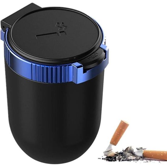 Cendrier De Voiture Portable Avec Couvercle - En ABS Et Métal, Compartiment à Mégots, Anti-odeurs, Adapté Au Porte-gobelet - 8
