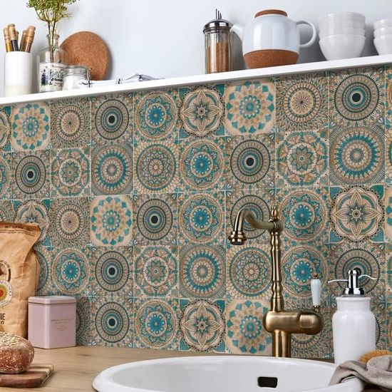 Autocollant Carrelage Mural Mosaïque - Film Adhésif étanche Pour Cuisine/salle De Bain