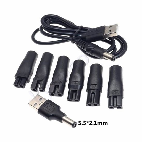 Câble USB De Charge Pour Rasoir FLYCO FS371/372/373/871/339/375 - Noir, Faible Perte