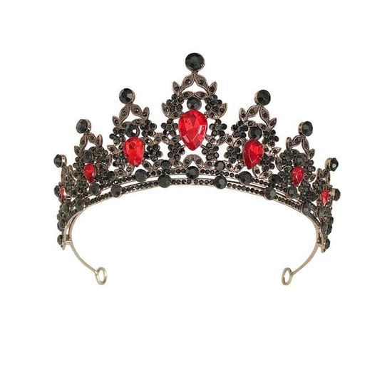 Diadème Couronne Vintage Cristal - Style Gothique Pour Fête, Mariage, Halloween