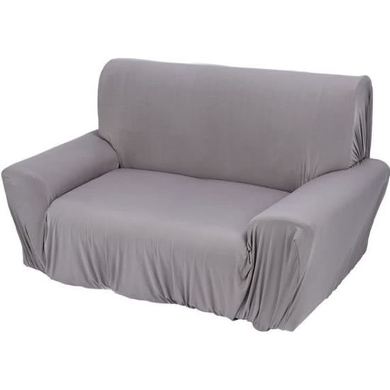 housse de canapé 2 places extensible chaise canapé Slip causeuse canapé protéger couverture complète élastique housse gris