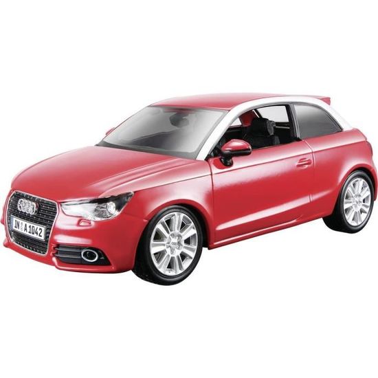 Voiture modèle - BBURAGO - Audi A1 - Rouge - Intérieur détaillé - Portes mobiles