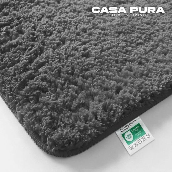 Tapis de bain - Casa Pura - Sky Uni - Polyester - Gris sombre - 70 x 120 cm