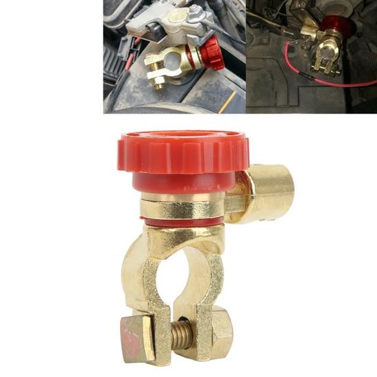 Interrupteur Coupure Batterie Voiture - Isolateur 12V/24V - Terminal Laiton - Sécurité Tracteur/camping-car