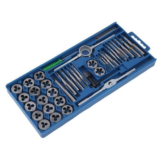 FUZIDDN Lot de 31 tarauds et filières en acier rapide