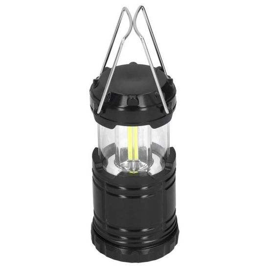 Lanterne De Camping Rétro Portable GEMEK - LED, Alimentation Par Batterie, Noire, Neuve