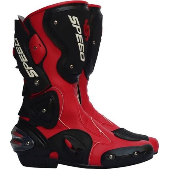 Bottes Moto SPEED BIKERS Noires-Blanches-Rouges