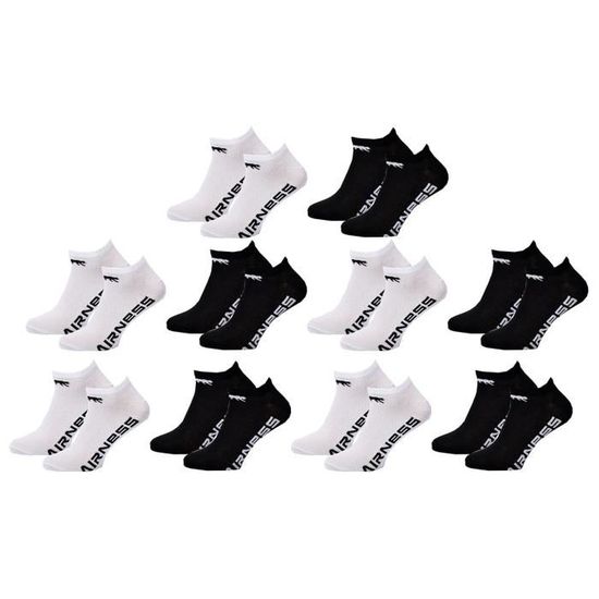 Lot de 10 paires de chaussettes Airness Homme - Blanc/Gris/Noir, Taille  39/42 (vendeur tiers) –