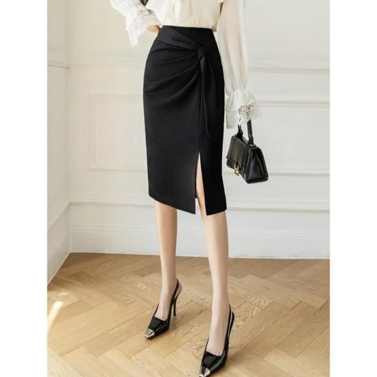 Jupe crayon mi-longue en similicuir brillant taille haute pour femmes, jupes décontractées en PU pour dames, cuir verni, bureau, mince, nouveau, personnalisé Jupe crayon mi-longue en similicuir brillant taille haute pour femmes, jupes décontractées en PU pour dames, cuir verni, bureau, mince, nouveau, personnalisé