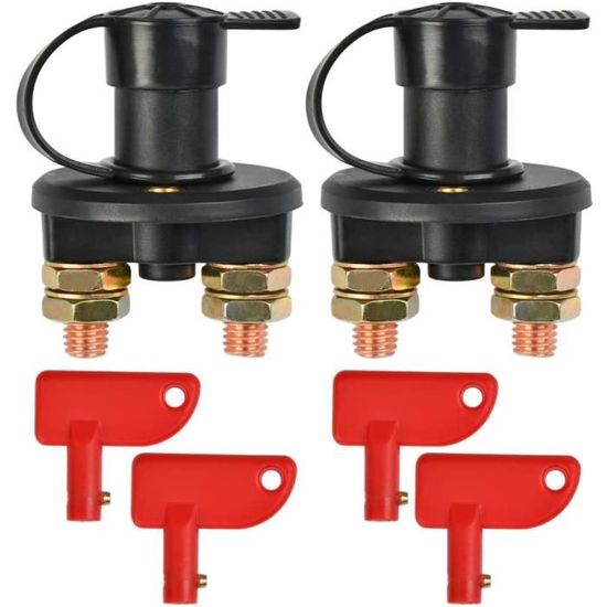 Qiilu Interrupteur Batterie Voiture 12V/24V Avec Clé Amovible – Coupe Puissance Universel Pour Auto, Bateau, VTT