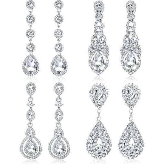 Pendantes élégantes Boucles D'oreilles Pendantes Jovono - Strass Multicouches - Style élégant Pour Femmes Et Filles Boucle D Oreille Fantaisies