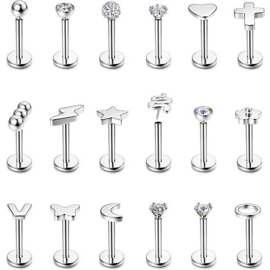 Morfetto Helix Boucles D'oreilles Cartilage Stud Hoop Dos Plat Boucles D' Oreilles En Acier Chirurgical Boucles D'oreilles Cartilage Tragus Helix