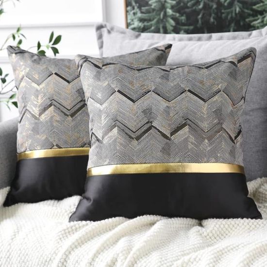 Lot De 4 Housses De Coussin Carrées Décoratives 45 X 45 Cm, Motif