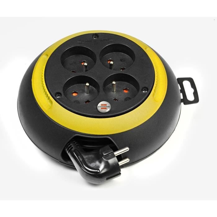 BRENNENSTUHL Enrouleur domestique Design-box cl-s noir/jaune 3m H05VV-F 3G1.0