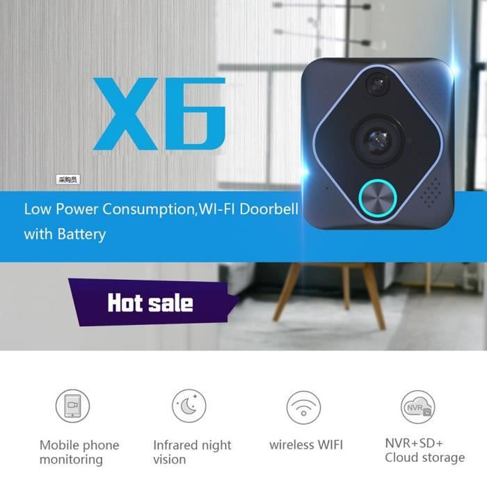 Caméra X6 sans fil WIFI vidéo Intercom Night Vision visuelle Door Phone Sonnette Appareils électroménagers 812