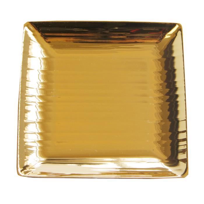 Assiettes Plate Style Nordique à Motif Céramique Plateaux de Service - Doré