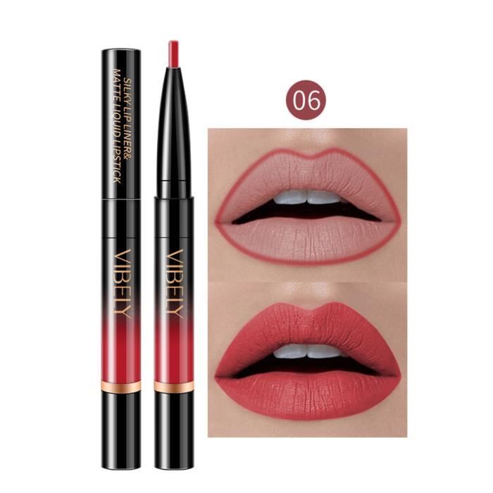 rouge à lèvres Crayon de bâton de crayon à lèvres imperméable à l'eau à double extrémité durable JCH81230700F_Youn