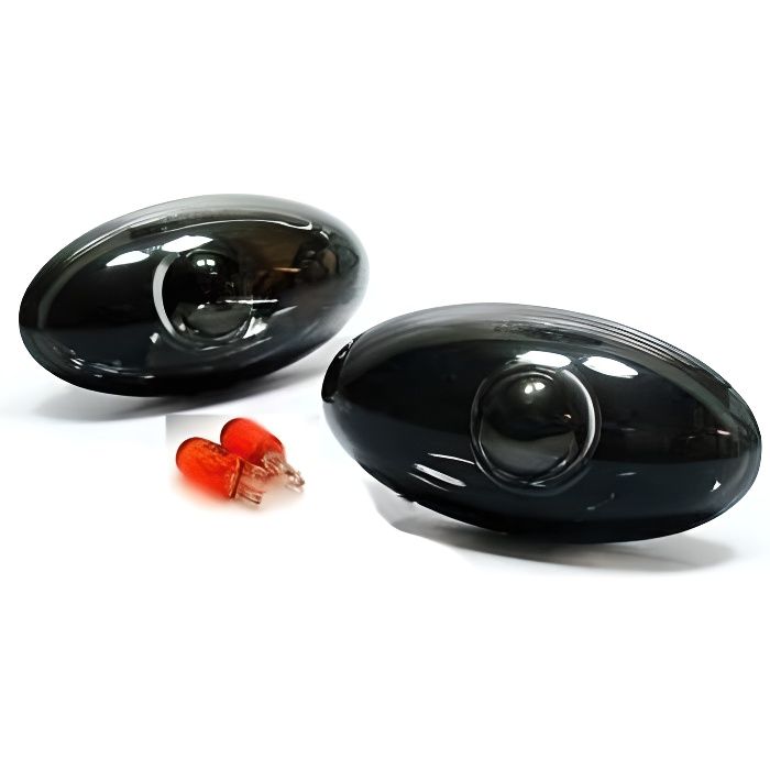 2 CLIGNOTANT LATERAUX REPETITEUR NOIR POUR PEUGEOT 107 206 307 607 CITROEN C1 C2 C3 C5 CC SW