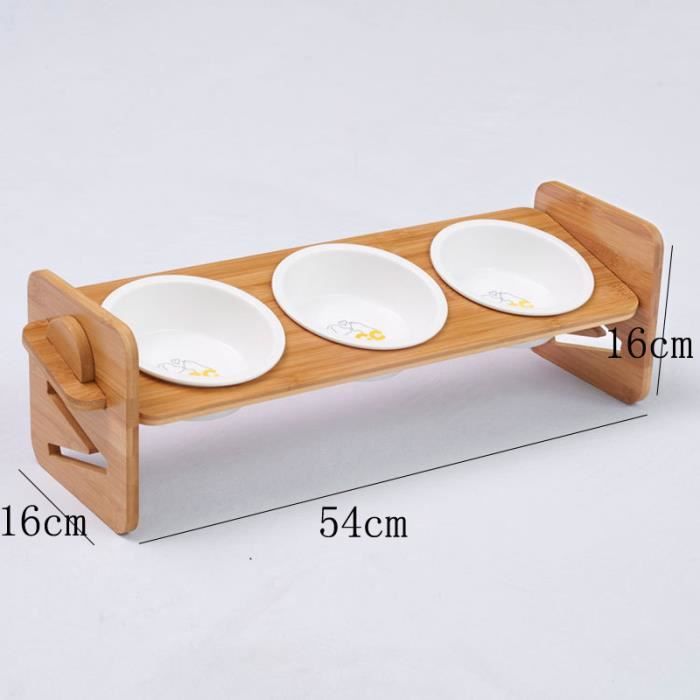 3 Bol Gamelle -W- Hauteur Réglable Porte-gamelle Surélevée pour Petit Chien, Chiot, Chat 5.5-13.5cm