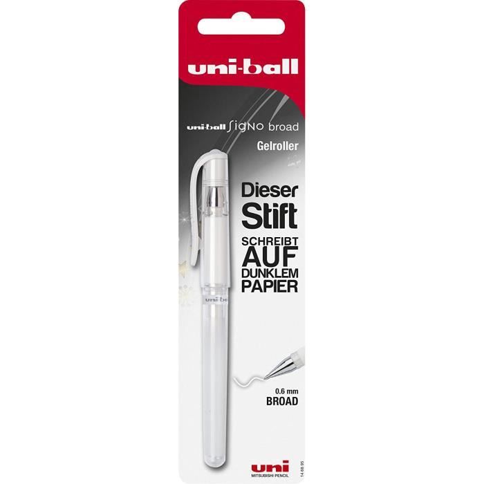 Faber-Castell 146895 Signo Stylo roller Uni-Ball UM-153, pointe : 0,6 mm Blanc
