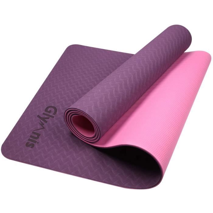 Glymnis Tapis de Yoga Tapis de Sport en TPE Matériaux Antidérapant et Durable Épaisseur de 6MM 183x61x0.6cm pour Yoga Fitness Pilate