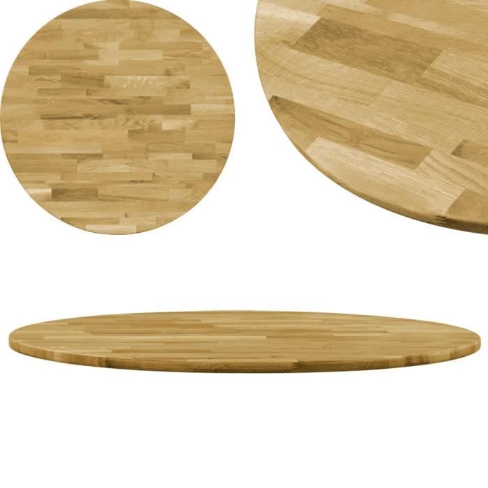 Design-6717Elégant Dessus de table Plateau de Table Meuble Moderne Décor- Plateau Pour Table Bois de chêne massif Rond 23 mm 400 mm