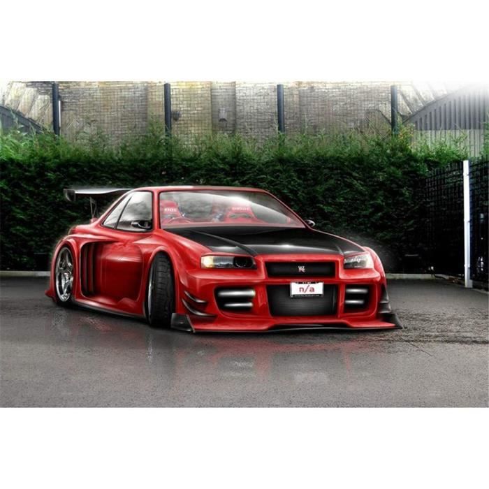 TOILE A BRODER 5d DIY Diamant Peinture Full kit Voiture de sport Gtr Enfants Adultes Diamond painting Point Croix Broder R&eacut1012