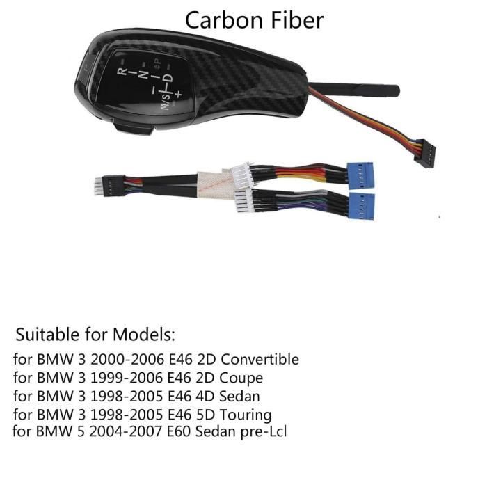 Pièces Auto,Pommeau de levier de vitesse, en Fiber de carbone automatique, pour BMW E46 E39 E60 E90 E92 - Type E46 E60 carbon fiber