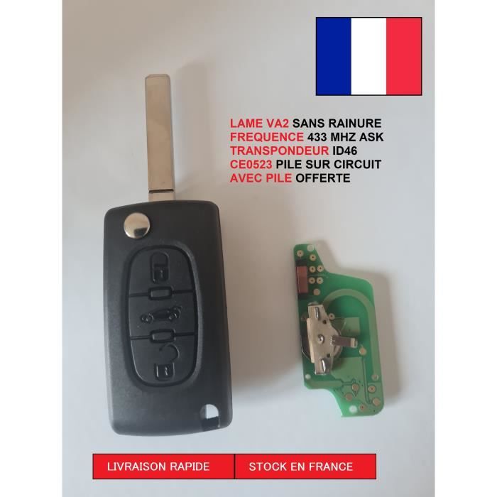 clé télécommande vierge 3 boutons Citroen C4 C4 picasso C5 Berlingo Jumpy CE0523