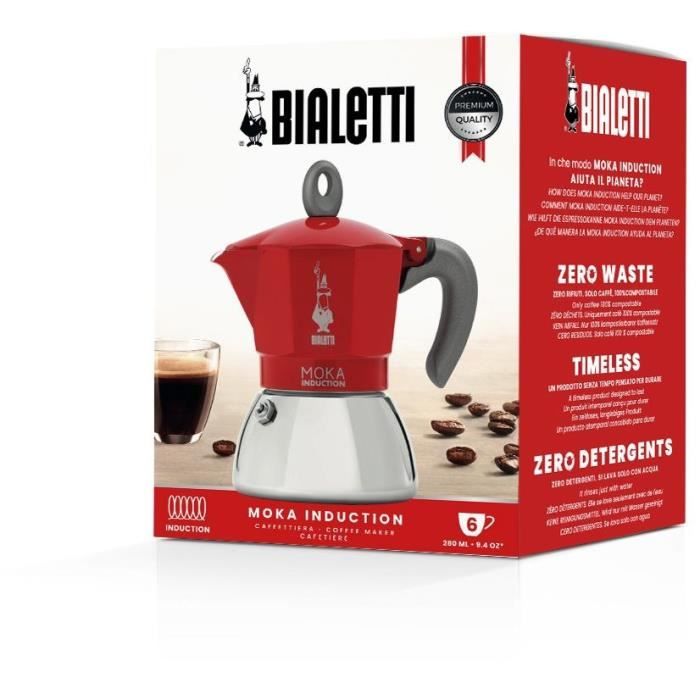 BIALETTI Cafetière 6 tasses Moka Induction rouge 0006946 Rouge