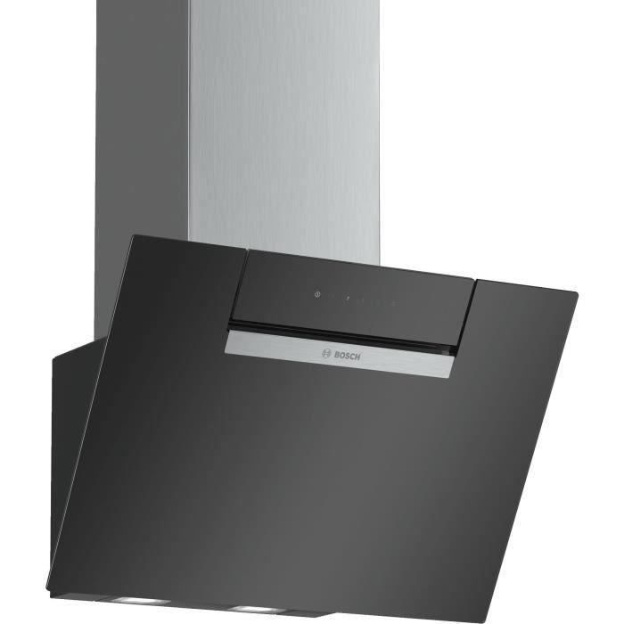 BOSCH DWK67EM60 Hotte décorative murale évacuation et recyclage - 399 m³/h - 60dB - 4 vitesses - Largeur 60cm - Noir