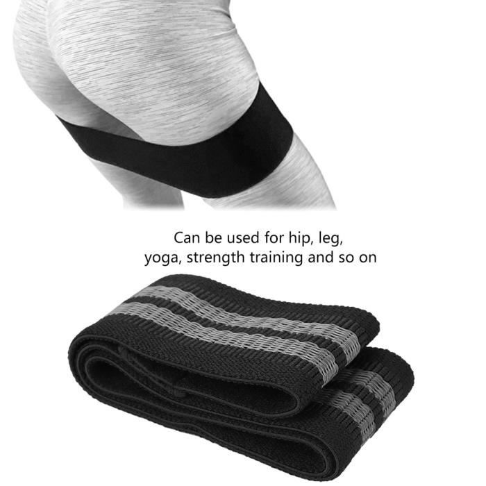 Bandes d'exercice de fessier de hanche de résistance pour l'entraînement des cuisses et des jambes (noir, M)