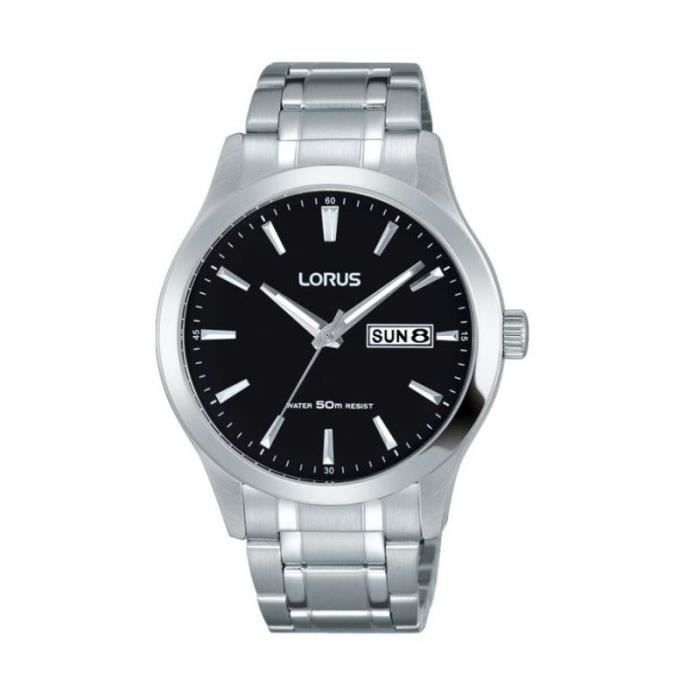 Montre Homme LORUS modèle CLASSIQUE Argentée et Noire - RXN23DX9