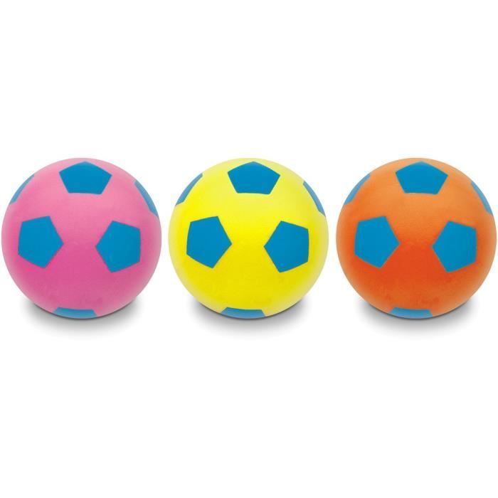 MONDO - Ballon Soft Football Fluo 20cm - Enfant - Mixte - Idéal récré