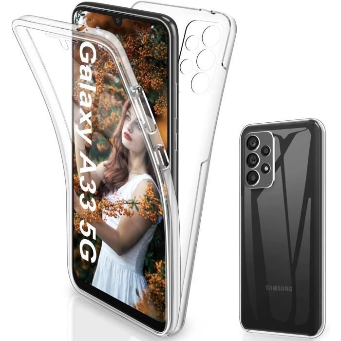 Coque Samsung Galaxy A33 5G - Avant Tactile + Arrière Rigide en TPU Protection Intégrale Transparente - New&Teck