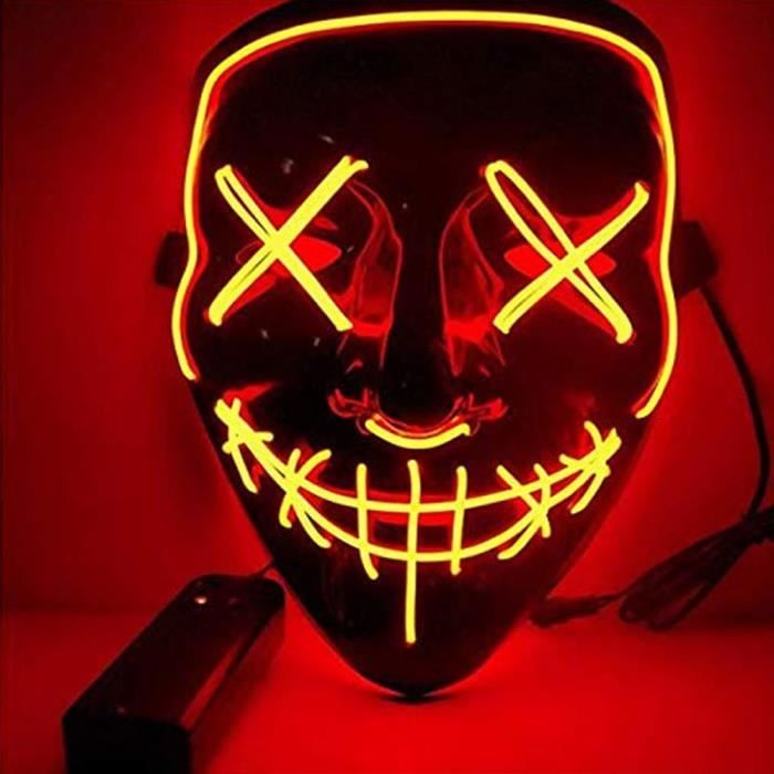 Crevette Masque lumineux Halloween cosplay masques en Lumière LED Masque Festival Déguisement Halloween - ROUGE