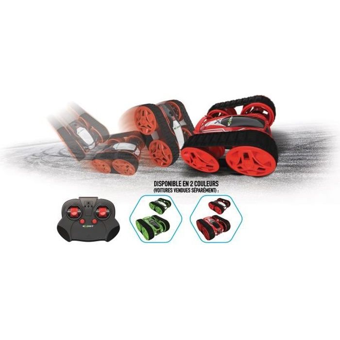EXOST Mini Flip Tank Voiture Télécommandée - 20261 - Échelle 1:34 - assortiment 2 couleurs rouge ou vert