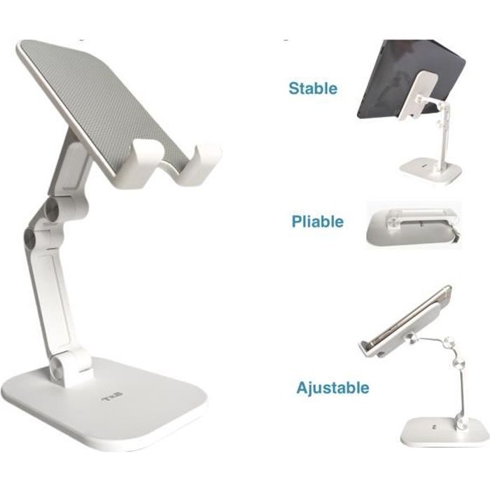 T&B Support de téléphone Portable - Support de Tablette, Support pour iPhone, iPad, Huawei, Samsung, Pliable Ajustable Stable